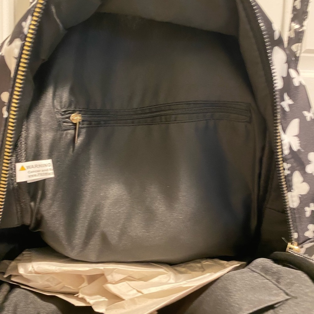 Best offers Black and White Butterfly Quilted Backpack - Picture 2 of 2